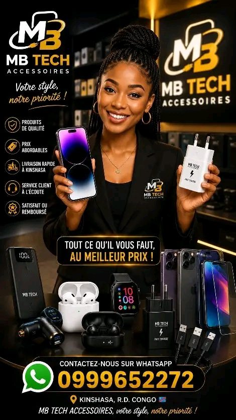 Mb tech accessoires met en vente tout les accessoires téléphoniques selon votre besoin , écrivez nous pour vos livraisons .